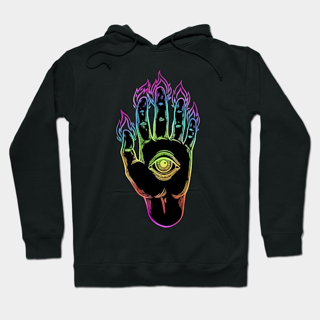 Mysterious Eye. Magic Hand Hoodie by OccultOmaStore